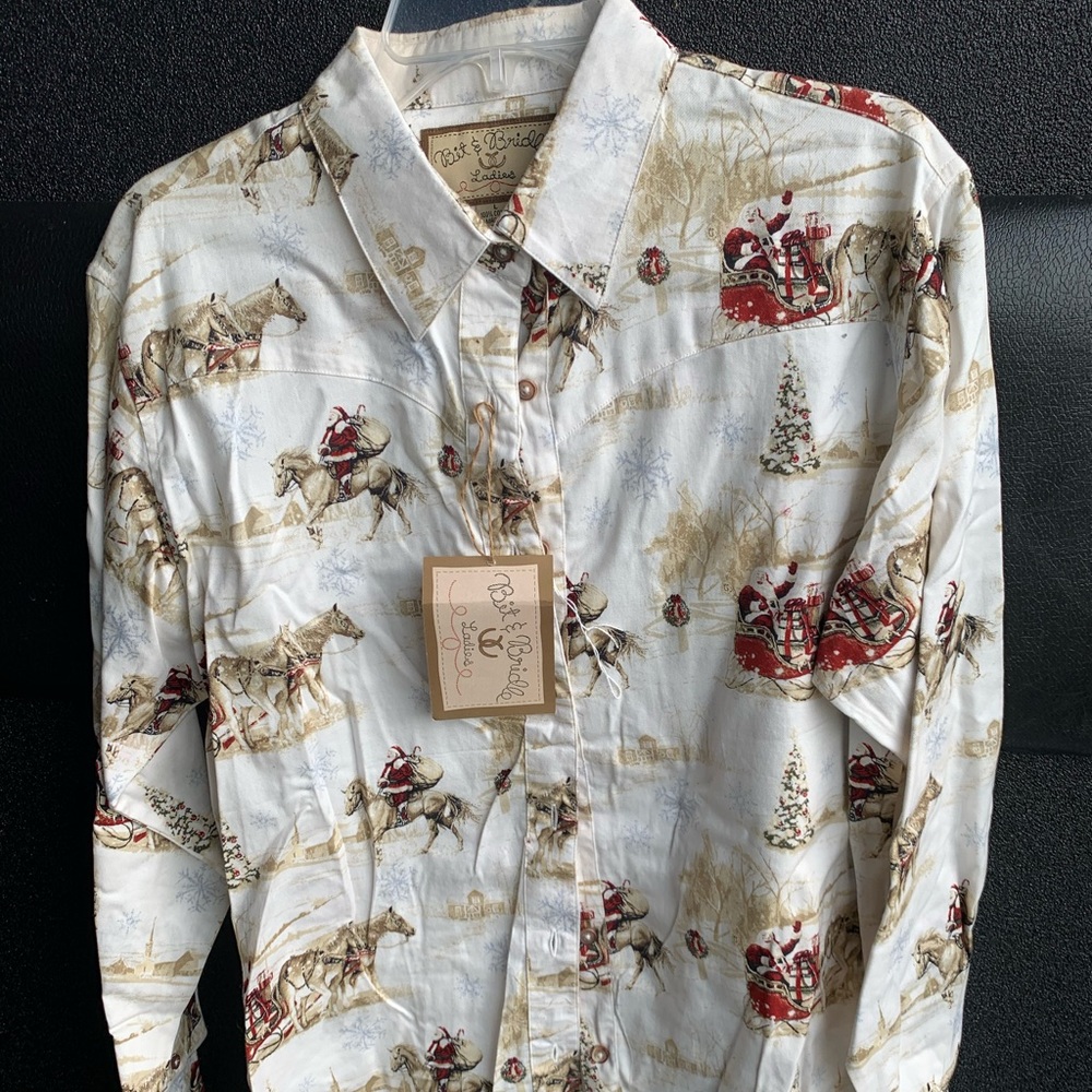 Santa riding horse shirt